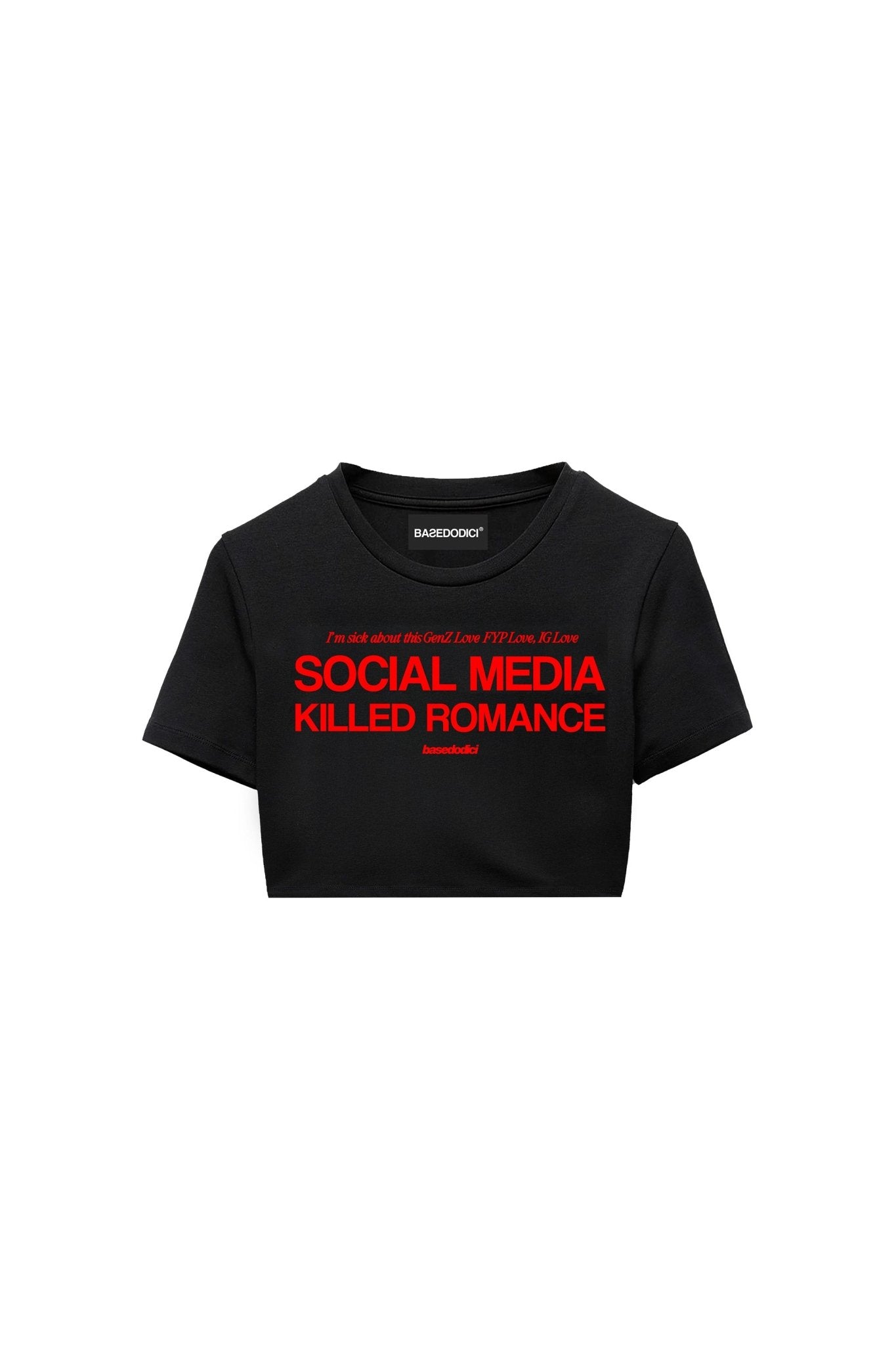 Baby Tee "KILLED ROMANCE" Black/Red - BASEDODICI®