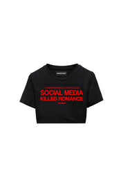 Baby Tee "KILLED ROMANCE" Black/Red - BASEDODICI®