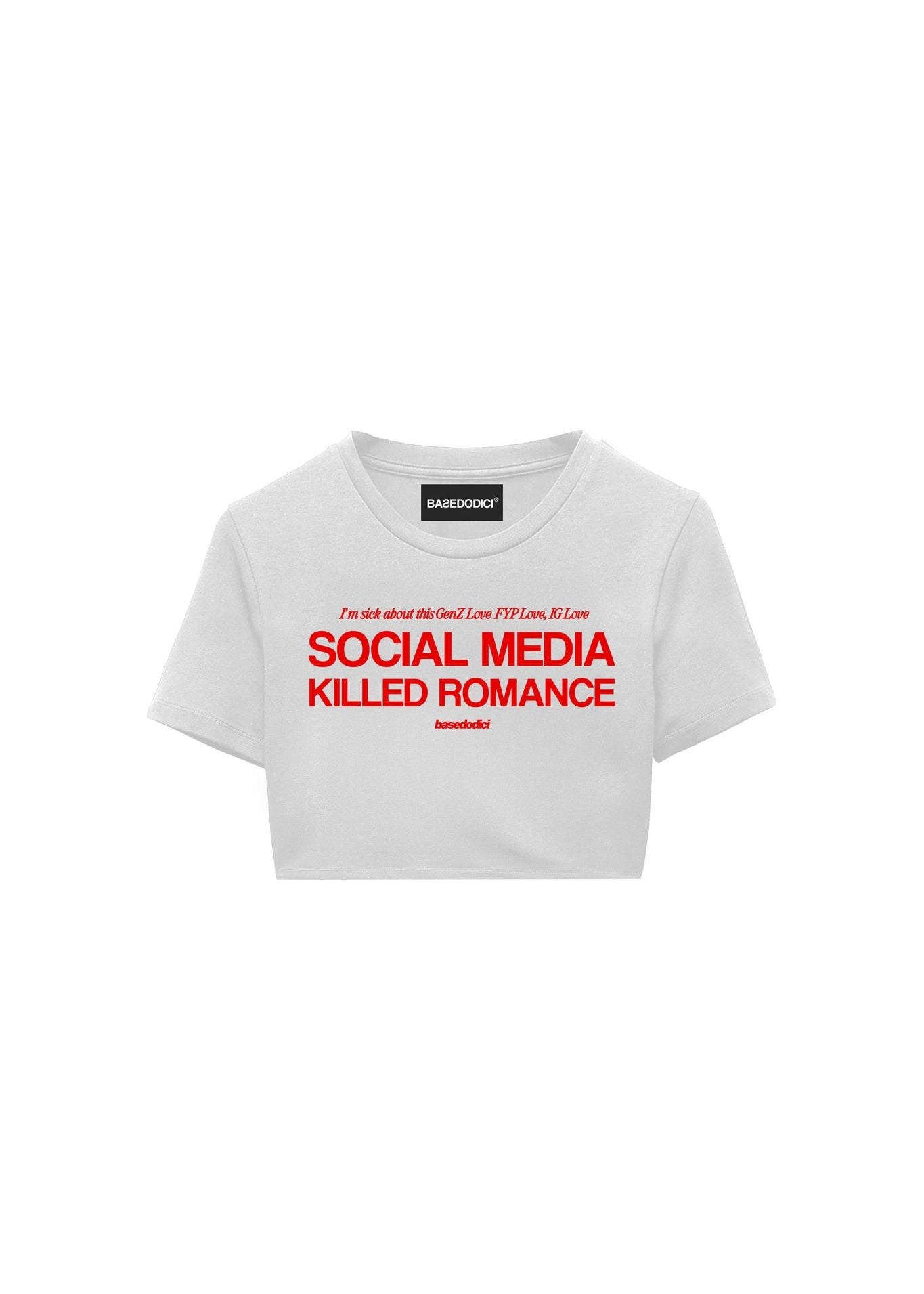 Baby Tee "KILLED ROMANCE" White - BASEDODICI®