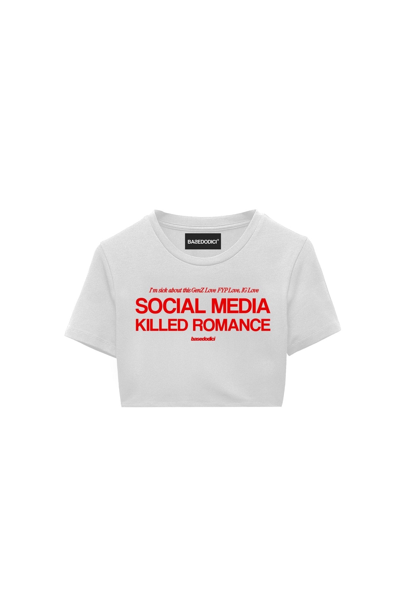 Baby Tee "KILLED ROMANCE" White - BASEDODICI®