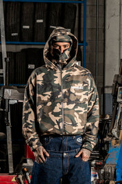 Balaclava Full Zip "DETROIT" Camo Green - BASEDODICI®