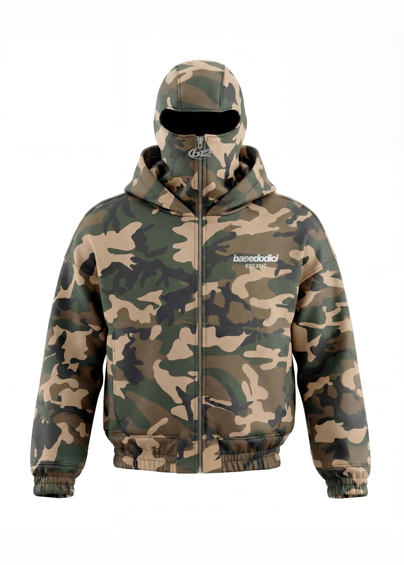 Balaclava Full Zip "DETROIT" Camo Green - BASEDODICI®