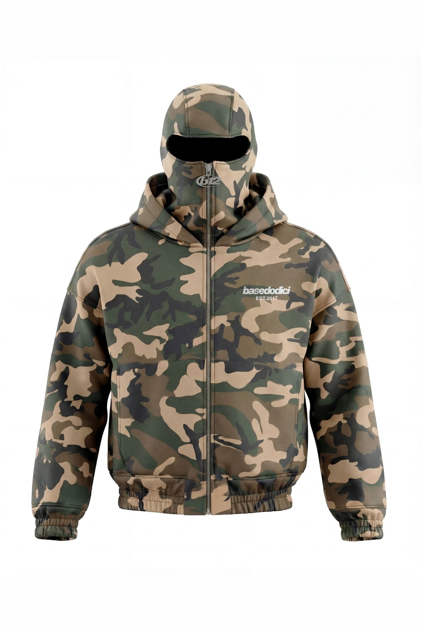 Balaclava Full Zip "DETROIT" Camo Green - BASEDODICI®