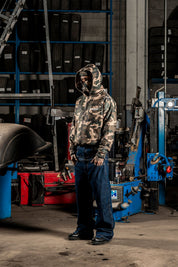 Balaclava Full Zip "DETROIT" Camo Green - BASEDODICI®