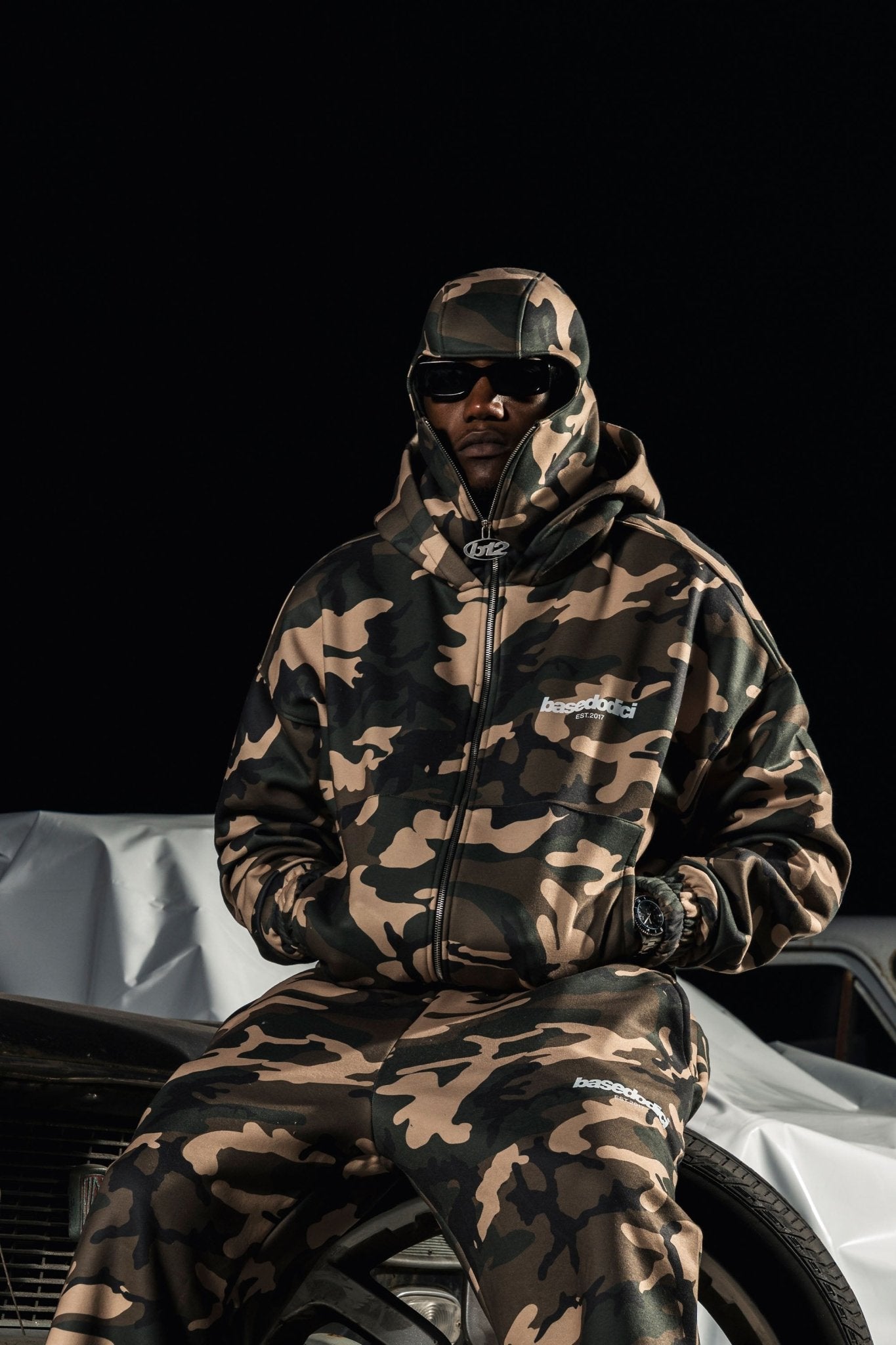 Balaclava Full Zip "DETROIT" Camo Green - BASEDODICI®