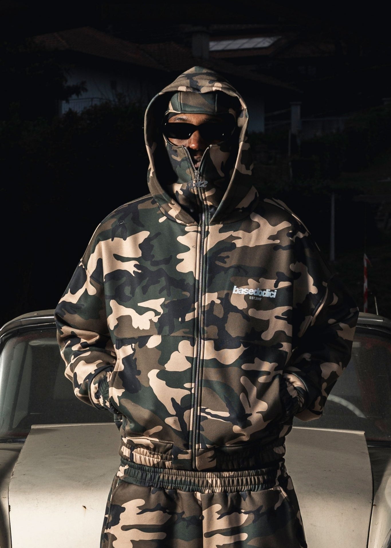 Balaclava Full Zip "DETROIT" Camo Green - BASEDODICI®