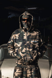 Balaclava Full Zip "DETROIT" Camo Green - BASEDODICI®