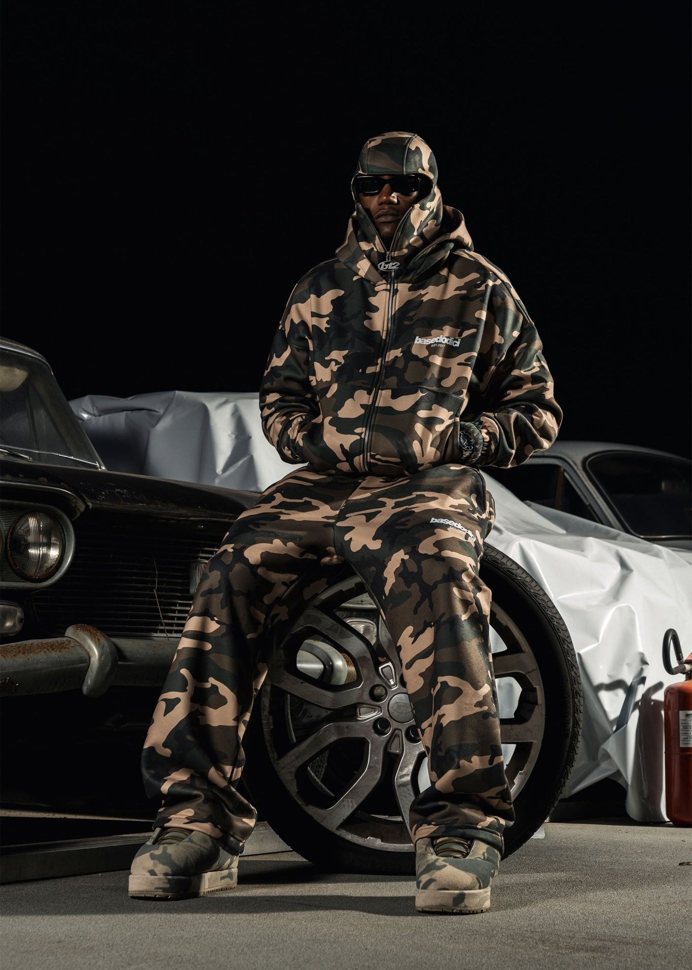 Balaclava Full Zip "DETROIT" Camo Green - BASEDODICI®