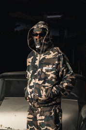 Balaclava Full Zip "DETROIT" Camo Green - BASEDODICI®