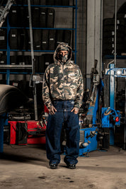 Balaclava Full Zip "DETROIT" Camo Green - BASEDODICI®