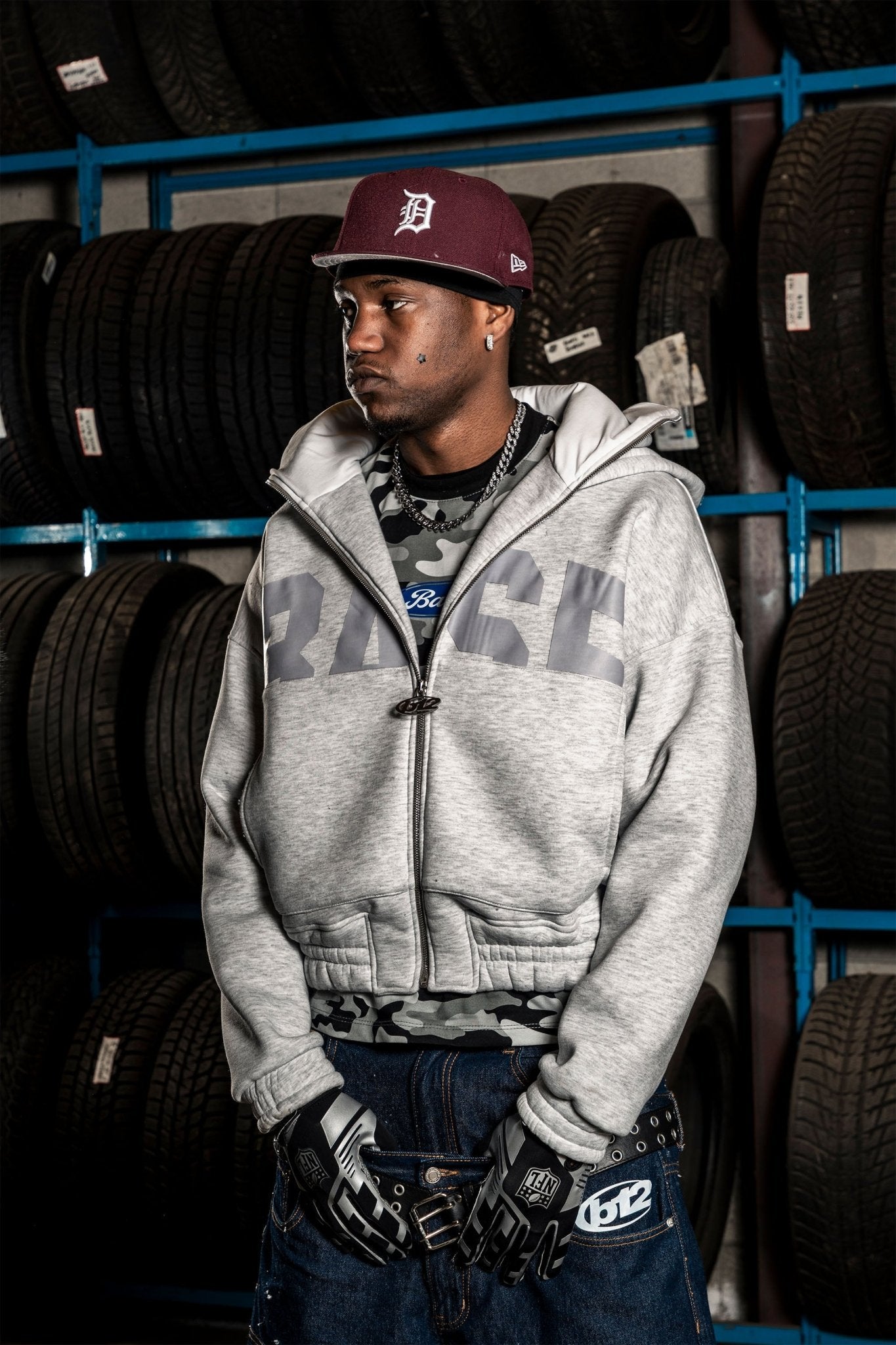 Balaclava Full Zip "DETROIT" Grey - BASEDODICI®