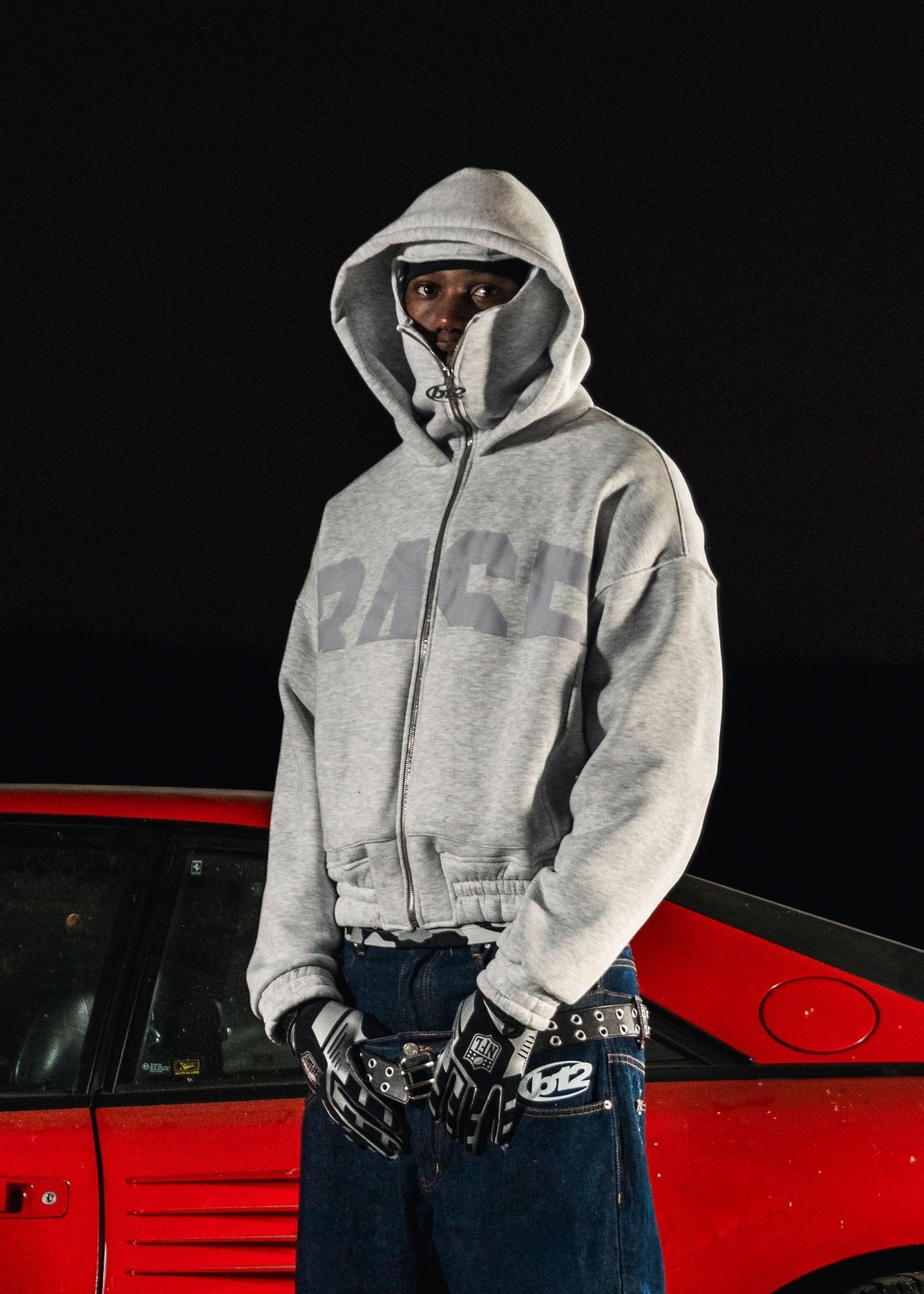 Balaclava Full Zip "DETROIT" Grey - BASEDODICI®