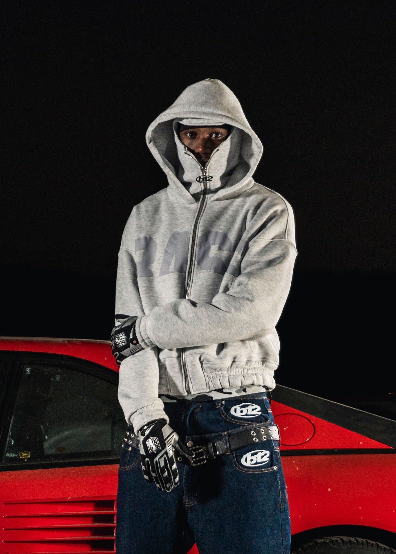 Balaclava Full Zip "DETROIT" Grey - BASEDODICI®