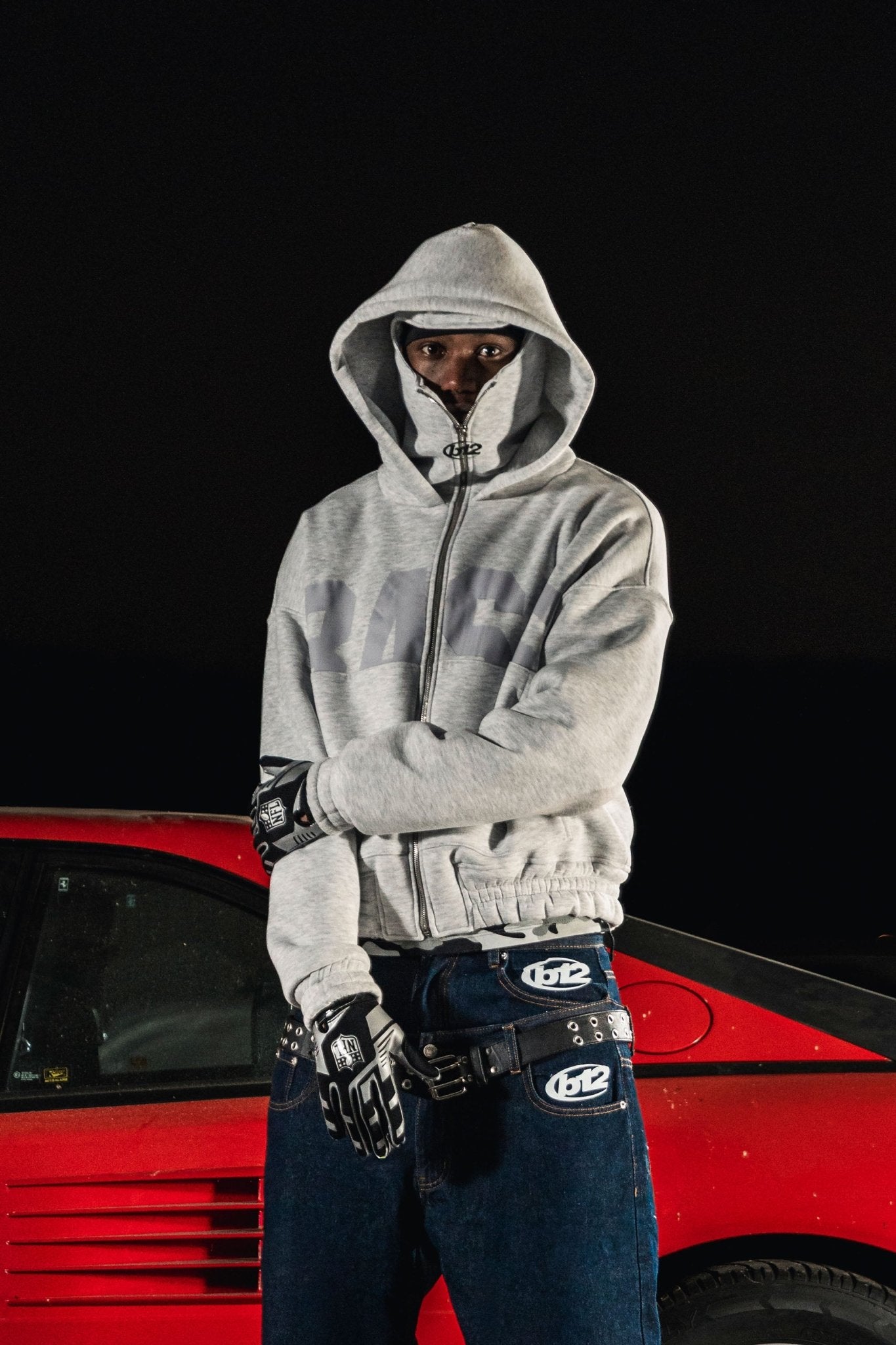 Balaclava Full Zip "DETROIT" Grey - BASEDODICI®