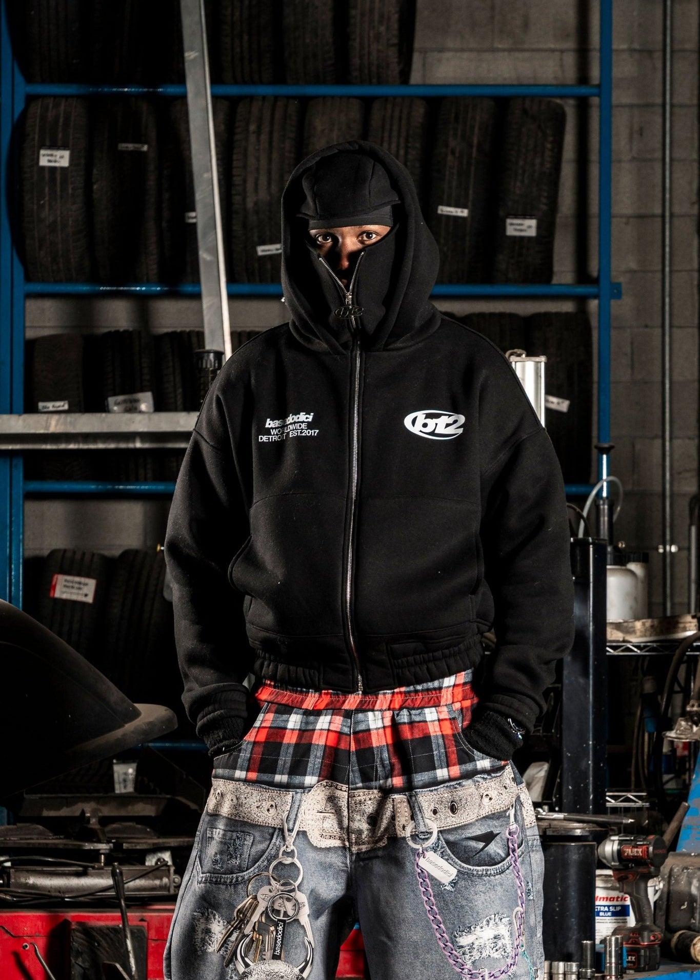 Balaclava Full Zip "DETROIT" StayFocused Black - BASEDODICI®