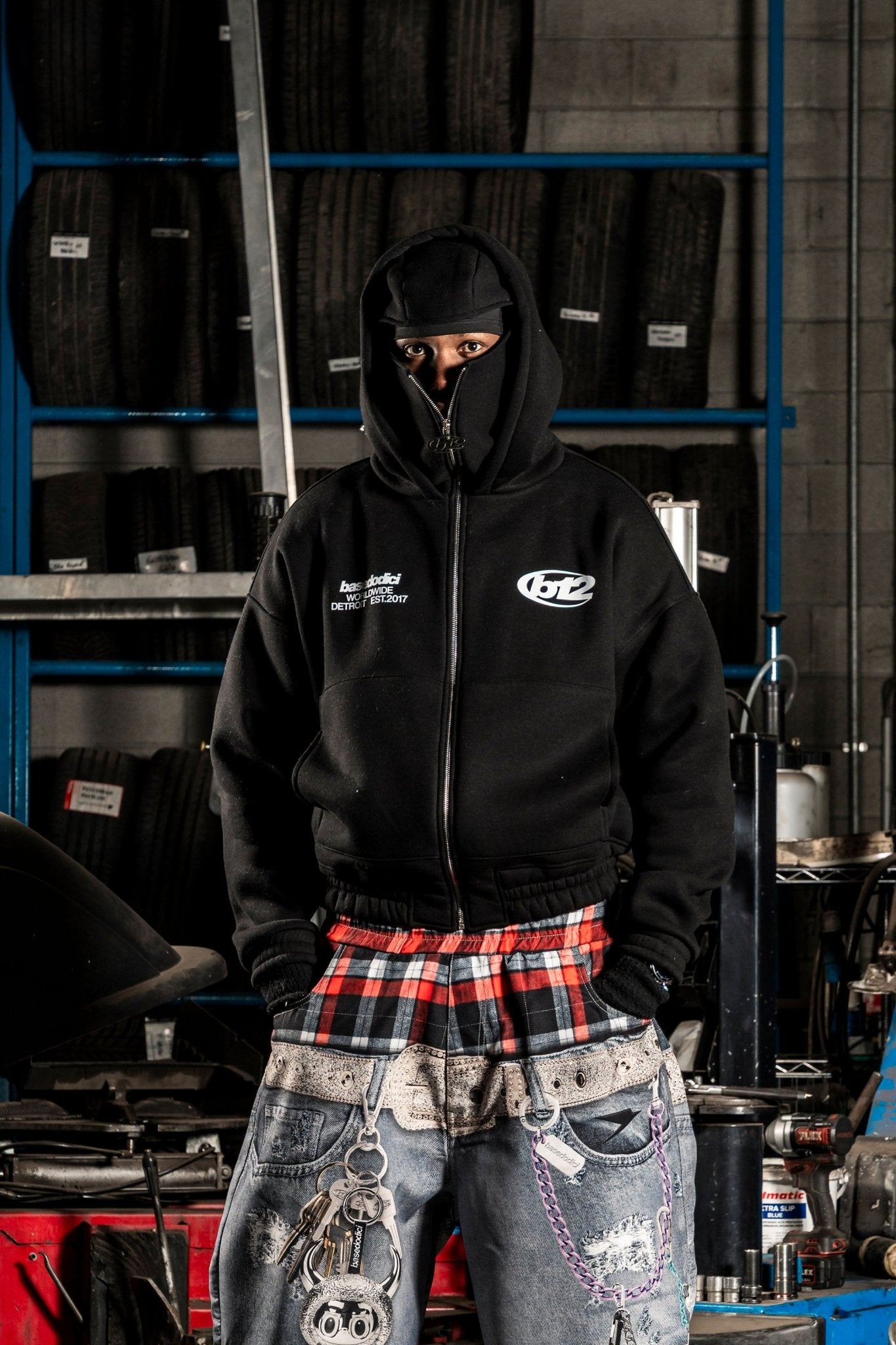 Balaclava Full Zip "DETROIT" StayFocused Black - BASEDODICI®