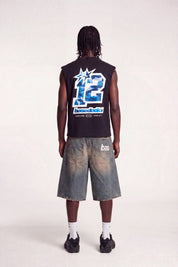 Tank "4PLAYERS" Back 12 Black/CamoBlue