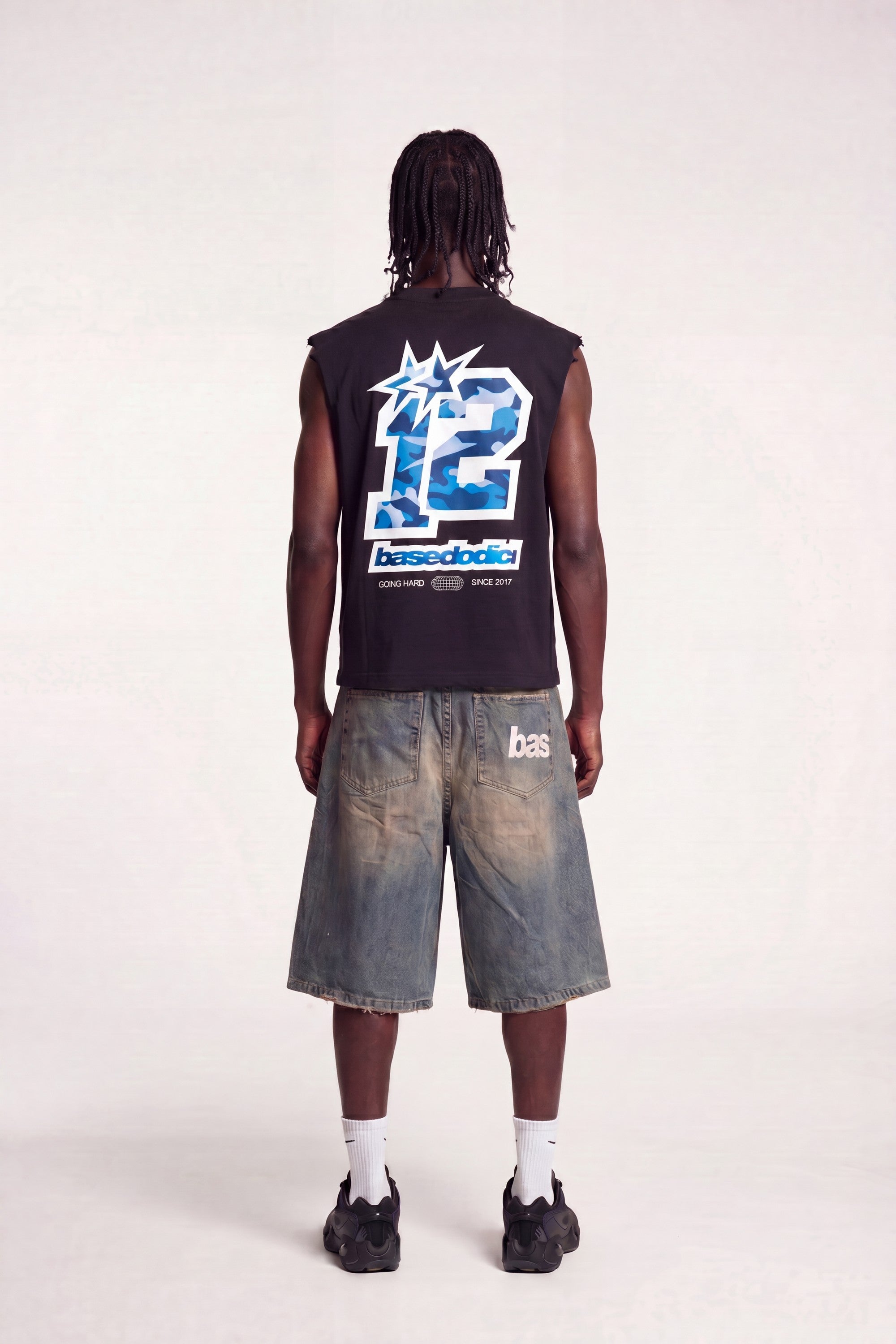 Tank "4PLAYERS" Back 12 Black/CamoBlue
