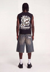 Tank "4PLAYERS" Back 12 Black/CamoGreen