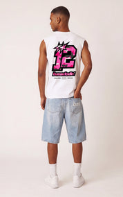 Tank "4PLAYERS" Back 12 White/CamoPink