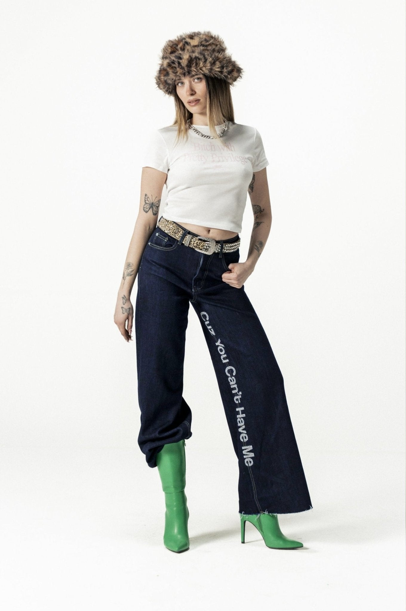 Bigall Denim "DIVA" CuzYouCan't Dark Blue/Glitter - BASEDODICI®