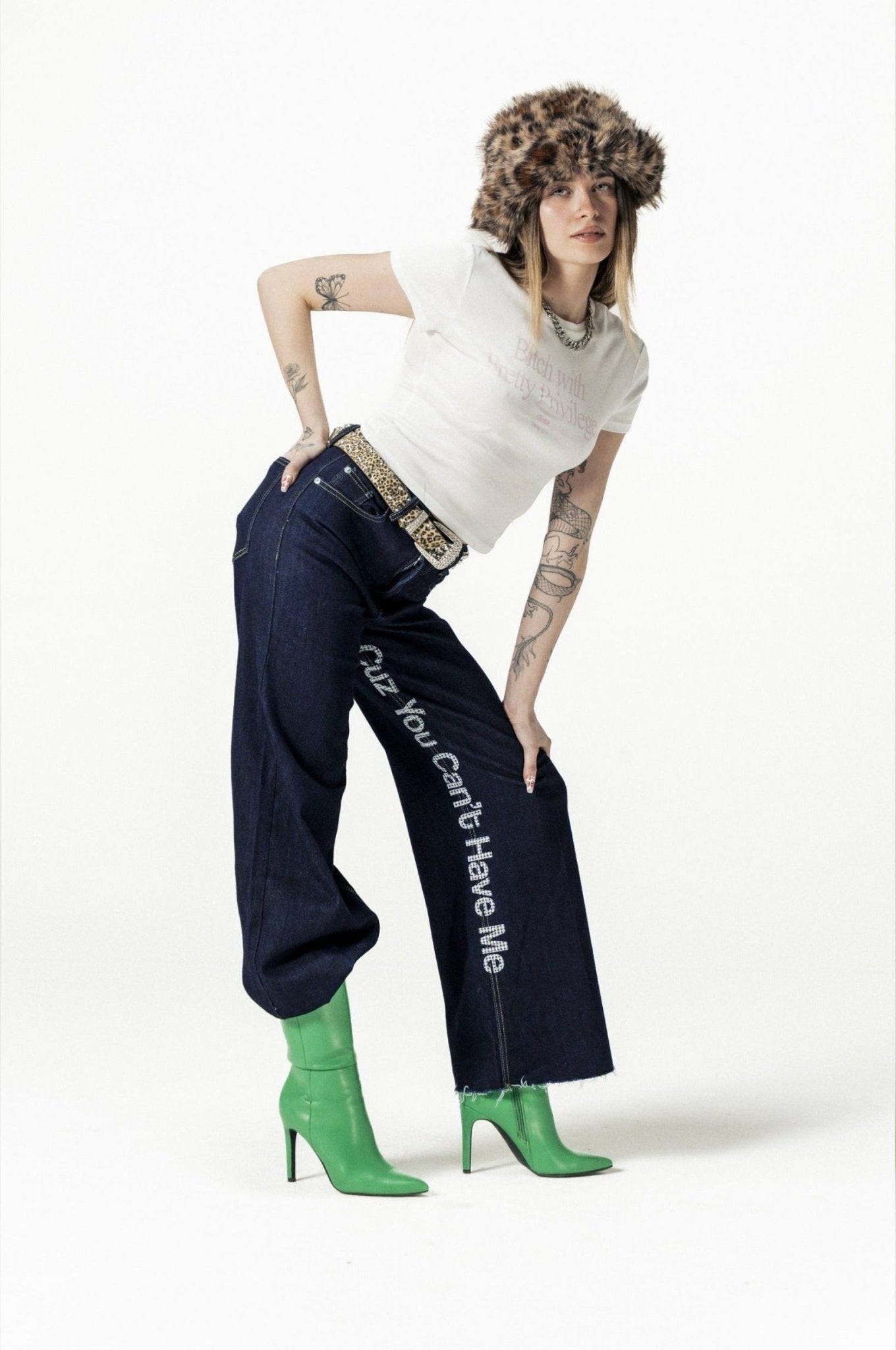 Bigall Denim "DIVA" CuzYouCan't Dark Blue/Glitter - BASEDODICI®