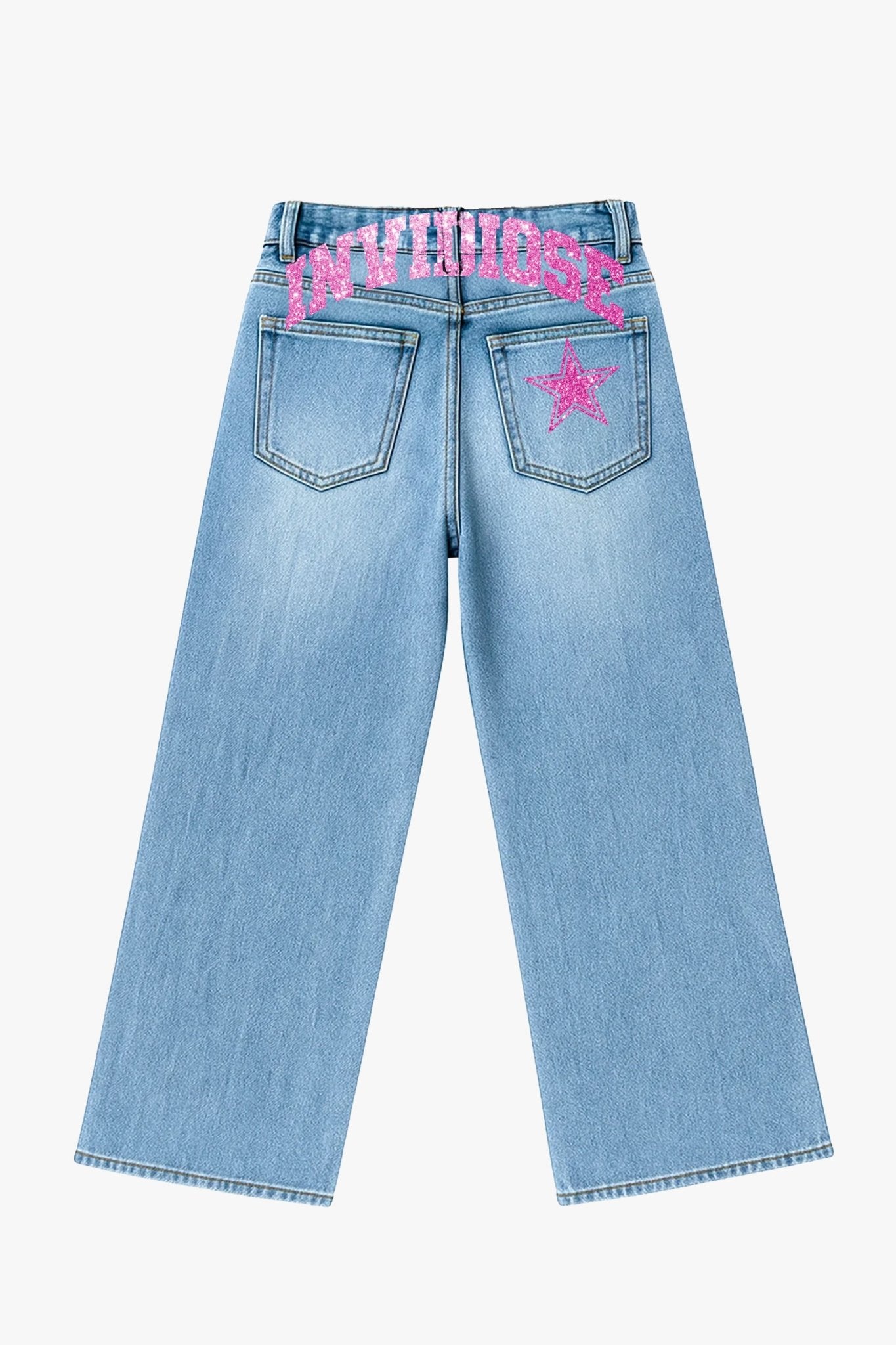Bigall Denim “DIVA” Invidiose Light Blue/Glitter Pink - BASEDODICI®
