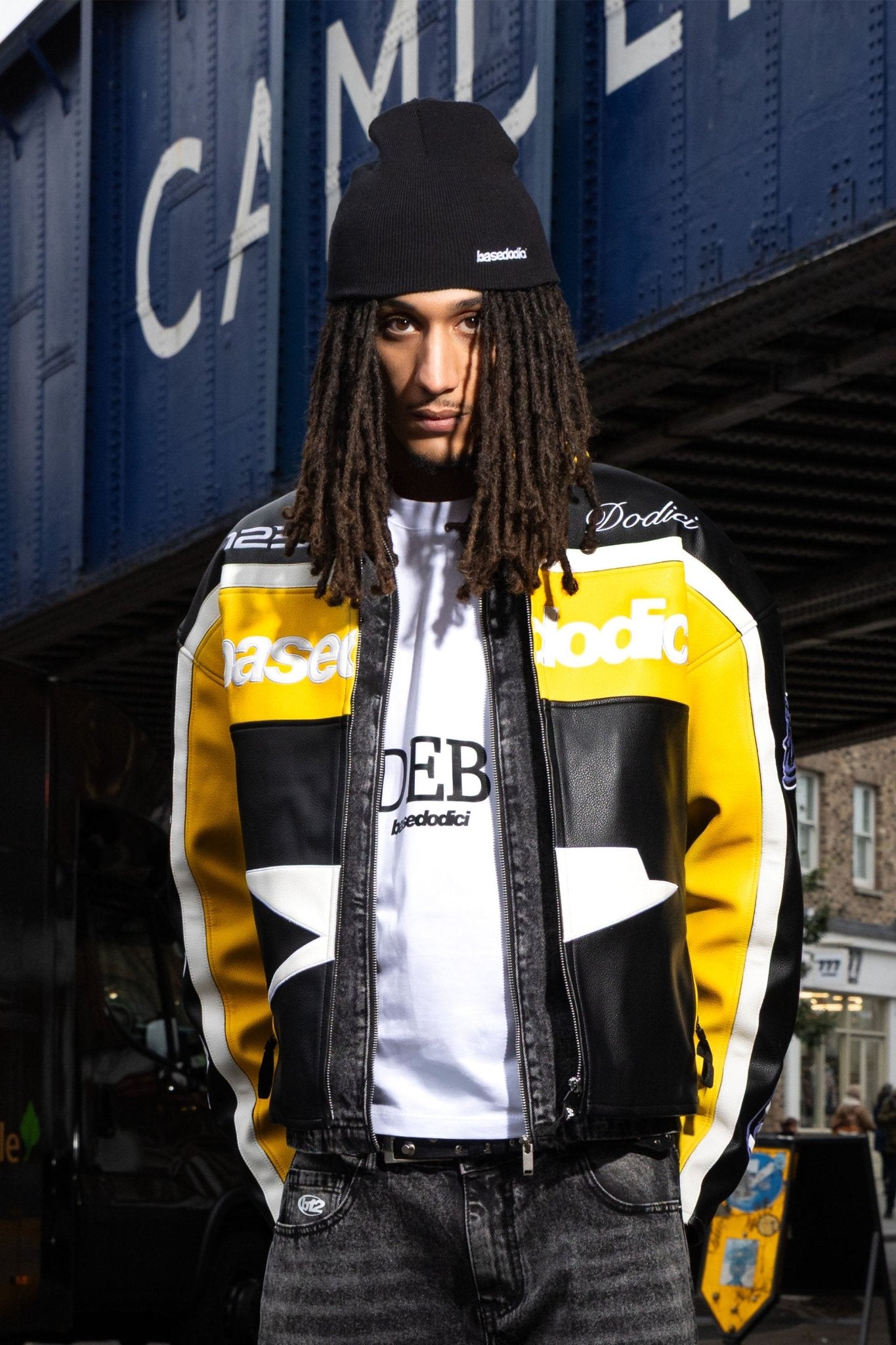 Biker Jacket "RUDEBOY LDN" Money Black/Yellow - BASEDODICI®
