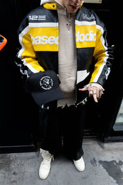Biker Jacket "RUDEBOY LDN" Money Black/Yellow - BASEDODICI®