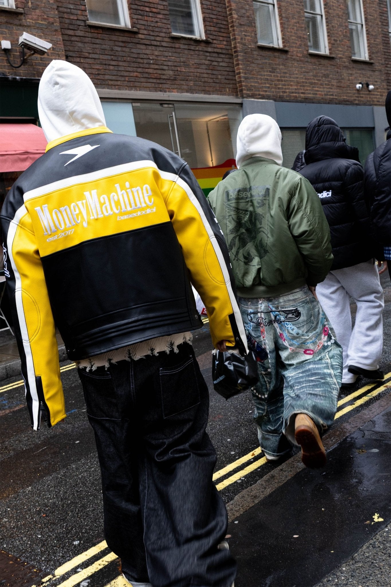 Biker Jacket "RUDEBOY LDN" Money Black/Yellow - BASEDODICI®