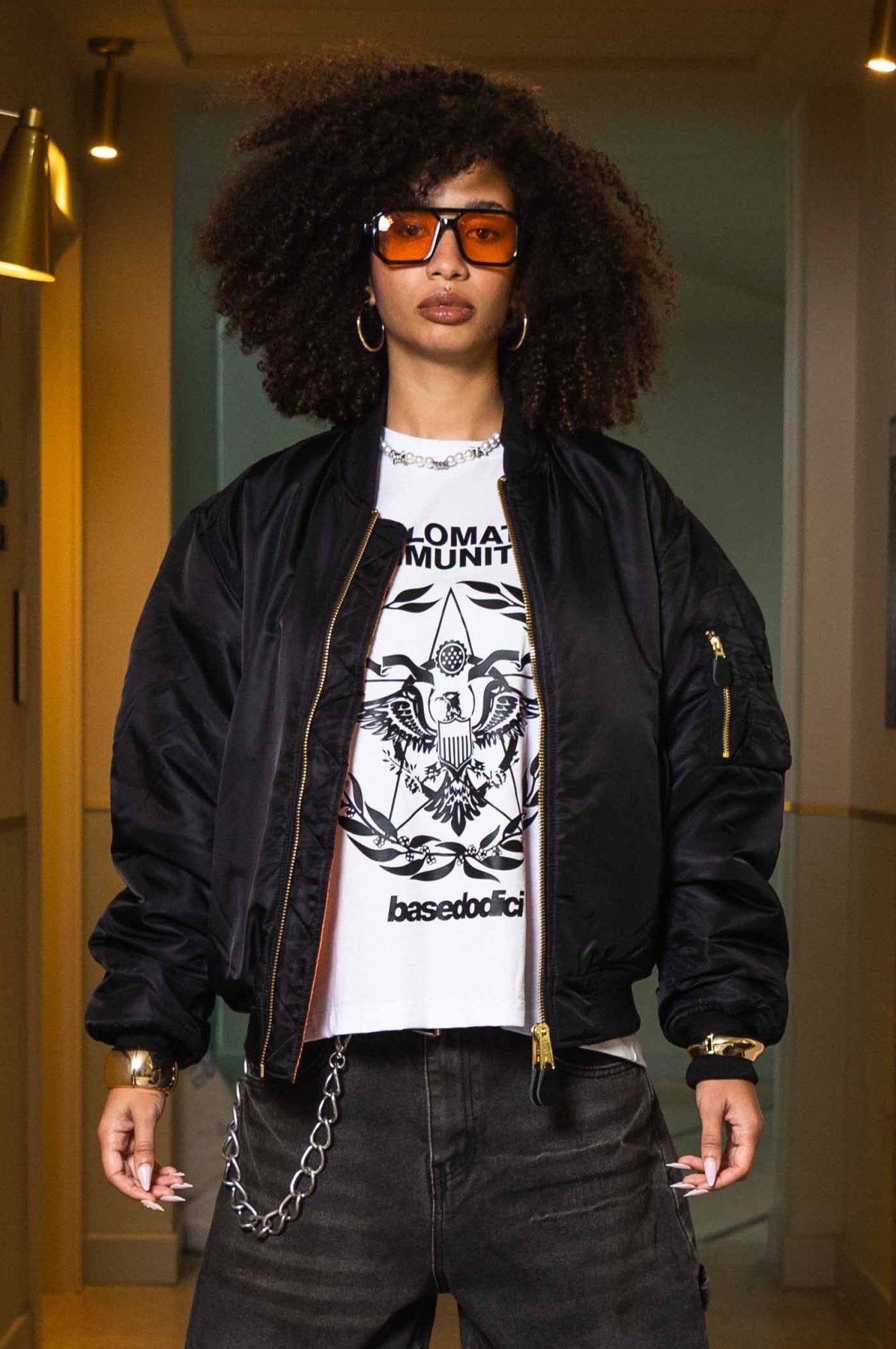 Bomber Jacket "WORLD TOUR" Black - BASEDODICI®