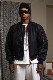 Bomber Jacket "WORLD TOUR" Black - BASEDODICI®