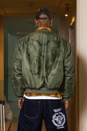 Bomber Jacket "WORLD TOUR" Military Green - BASEDODICI®