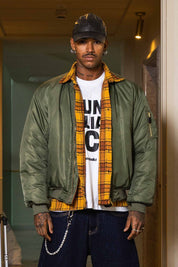 Bomber Jacket "WORLD TOUR" Military Green - BASEDODICI®