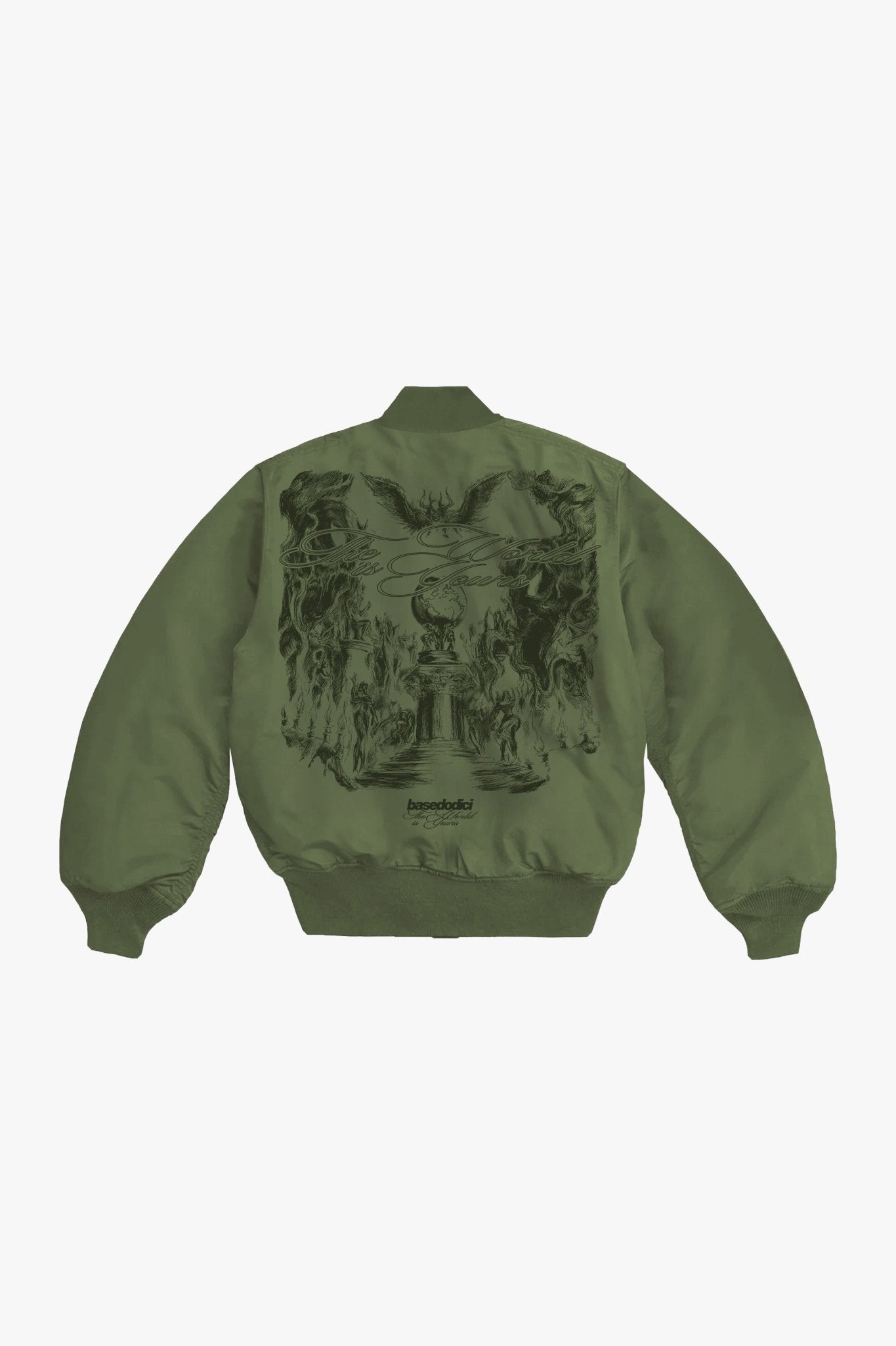 Bomber Jacket "WORLD TOUR" Military Green - BASEDODICI®