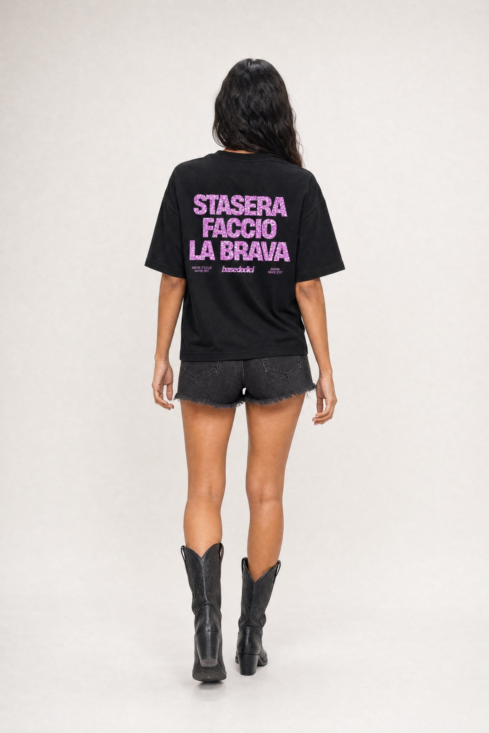 T-Shirt "COPY&PASTE" FaccioLaBrava Black/GlitterPink