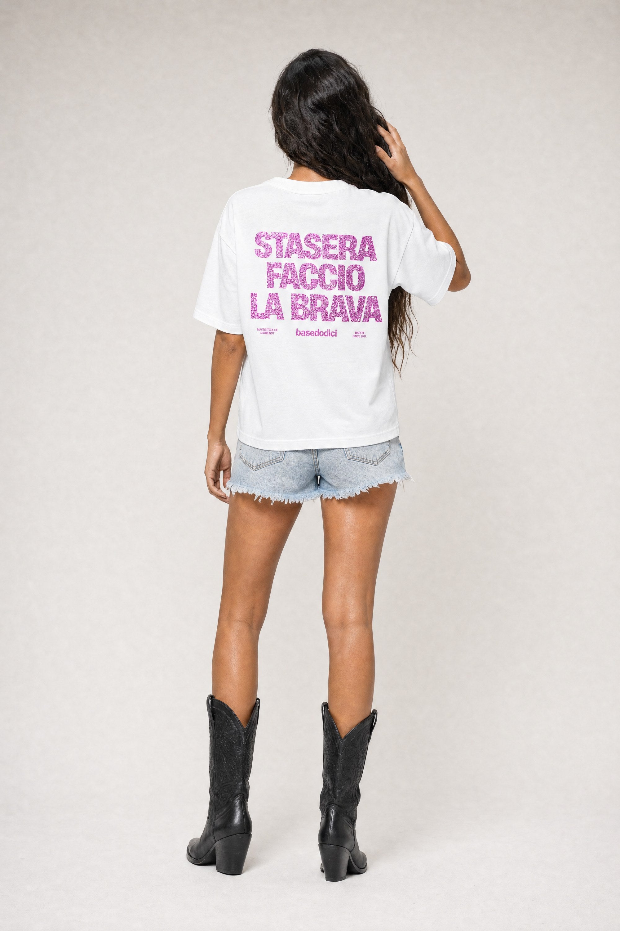 T-Shirt "COPY&PASTE" FaccioLaBrava White/GlitterPink