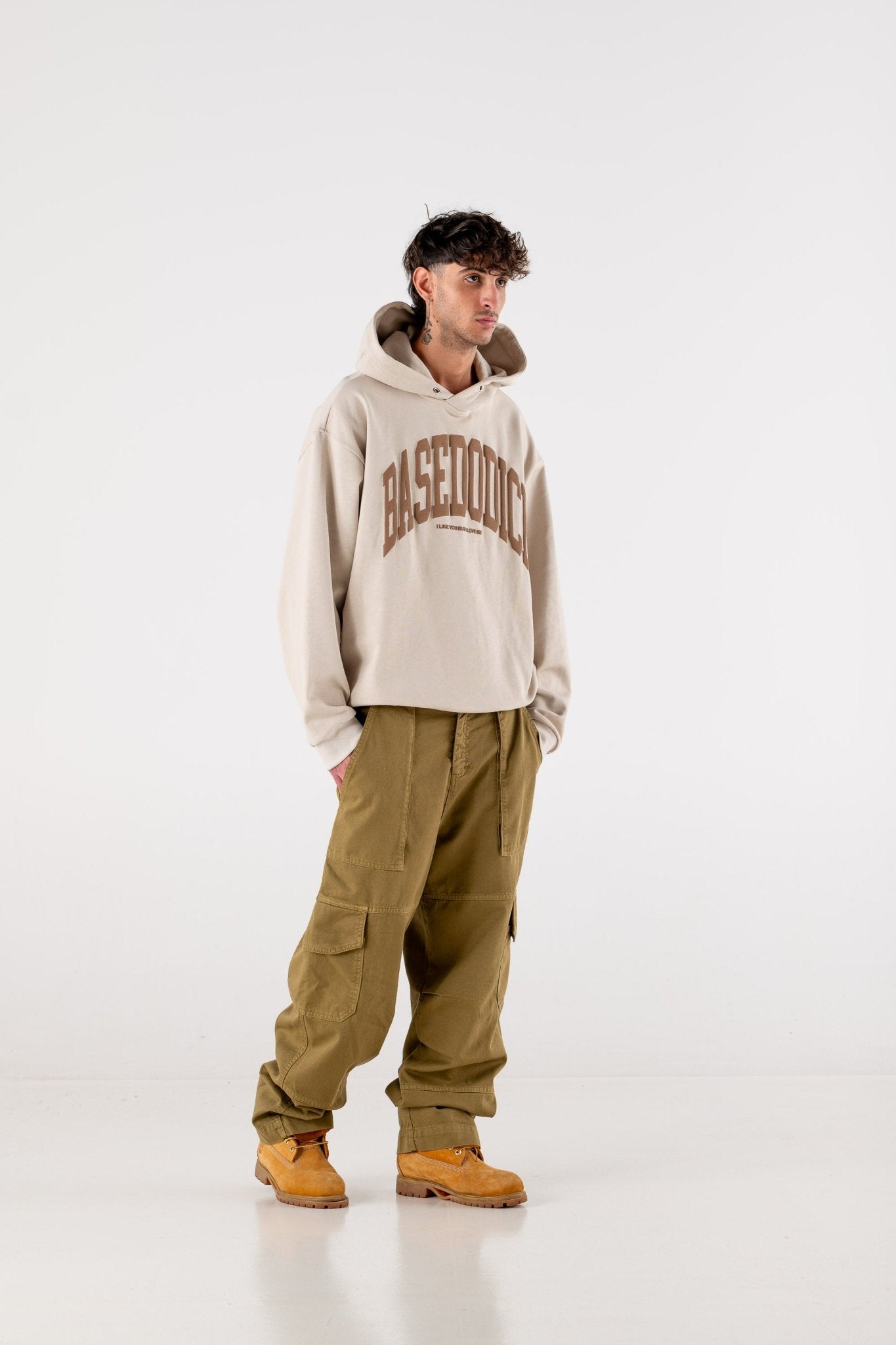 Cargo Pants “DE LA RUE À LA RUE” TheBasic Green - BASEDODICI®