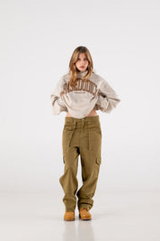 Cargo Pants “DE LA RUE À LA RUE” TheBasic Green - BASEDODICI®