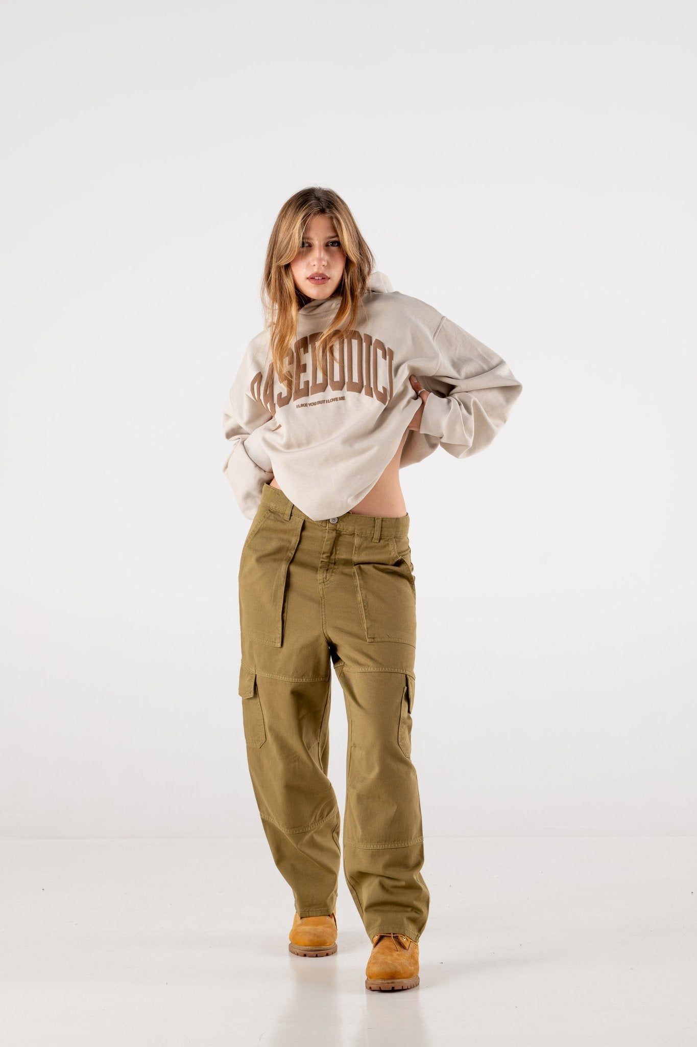 Cargo Pants “DE LA RUE À LA RUE” TheBasic Green - BASEDODICI®