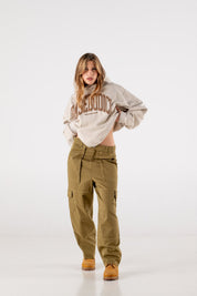 Cargo Pants “DE LA RUE À LA RUE” TheBasic Green - BASEDODICI®