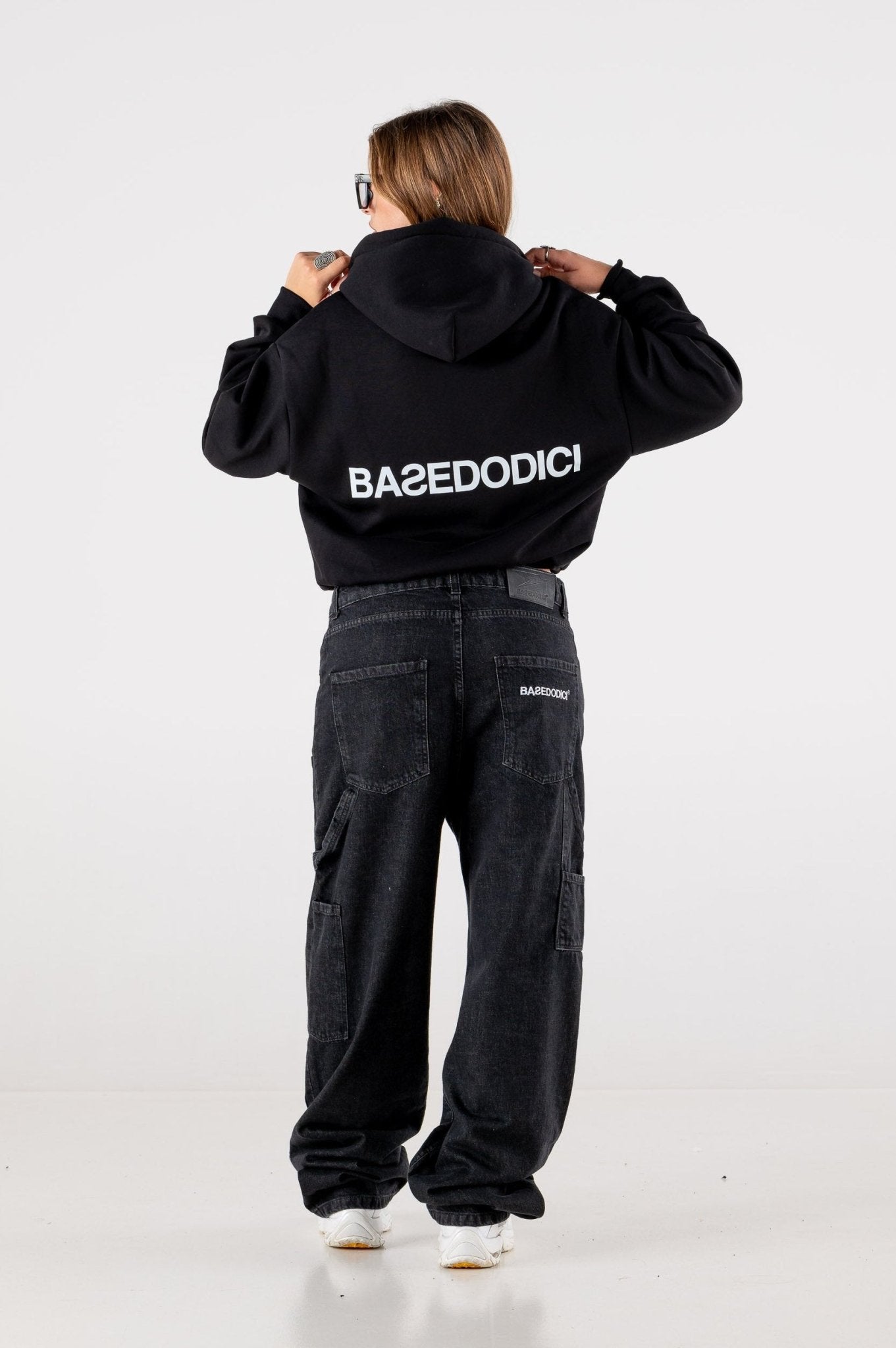 Carpenter Denim Pants “DE LA RUE À LA RUE” Black - BASEDODICI®