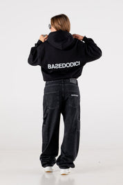 Carpenter Denim Pants “DE LA RUE À LA RUE” Black - BASEDODICI®