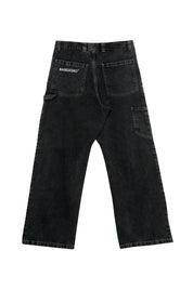 Carpenter Denim Pants “DE LA RUE À LA RUE” Black - BASEDODICI®