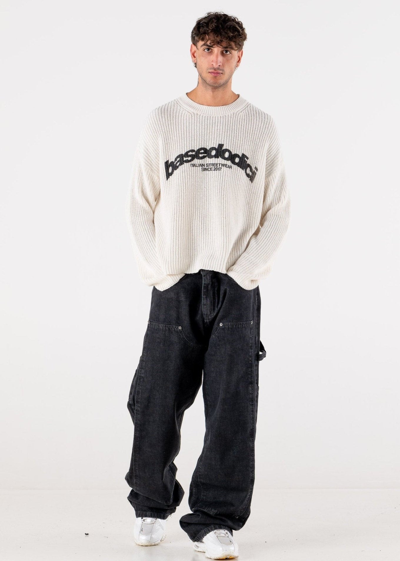 Carpenter Denim Pants “DE LA RUE À LA RUE” Black - BASEDODICI®