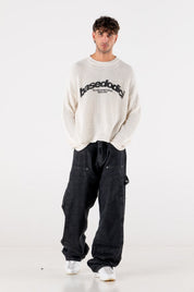 Carpenter Denim Pants “DE LA RUE À LA RUE” Black - BASEDODICI®