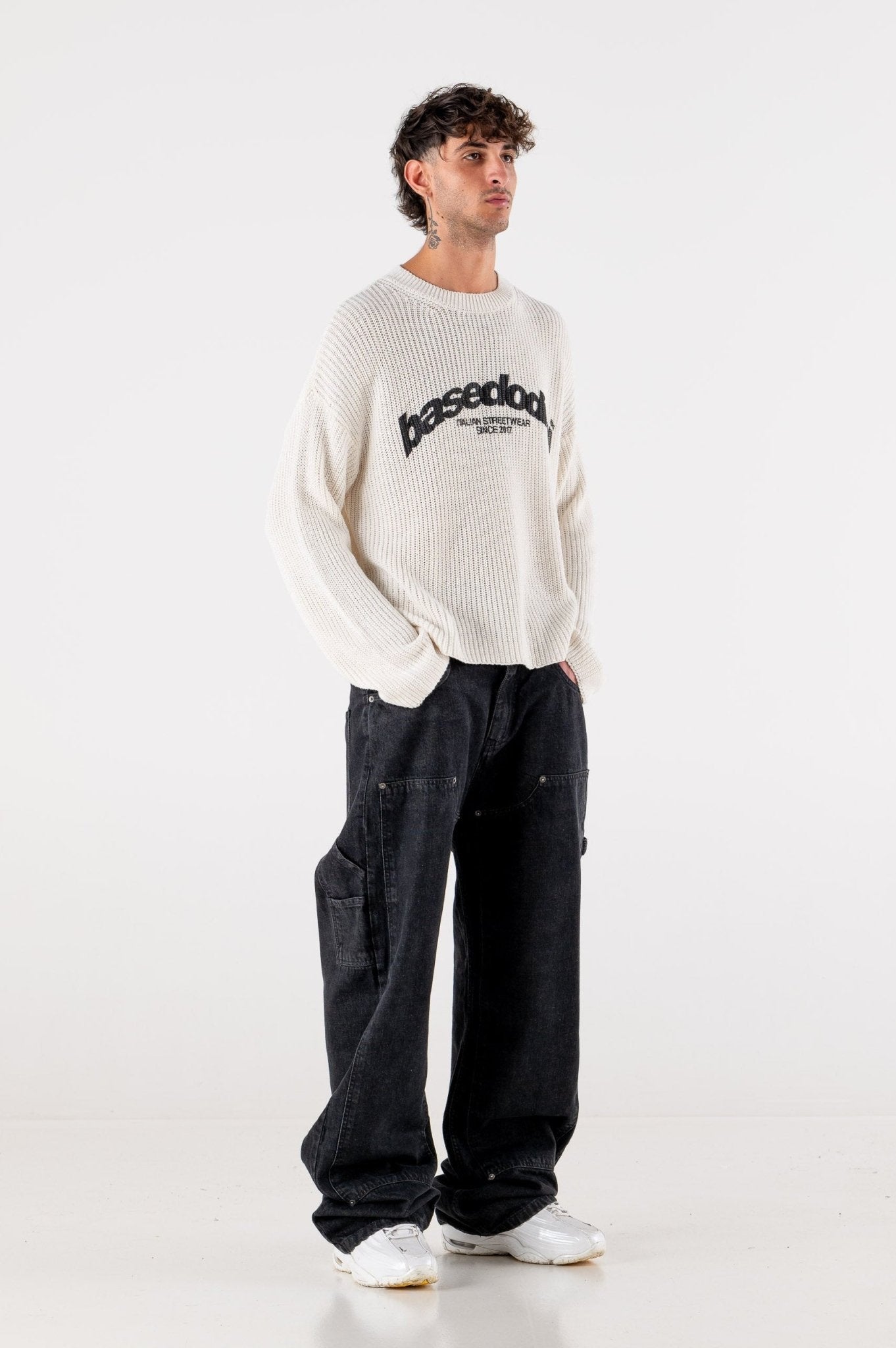 Carpenter Denim Pants “DE LA RUE À LA RUE” Black - BASEDODICI®