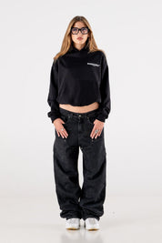 Carpenter Denim Pants “DE LA RUE À LA RUE” Black - BASEDODICI®