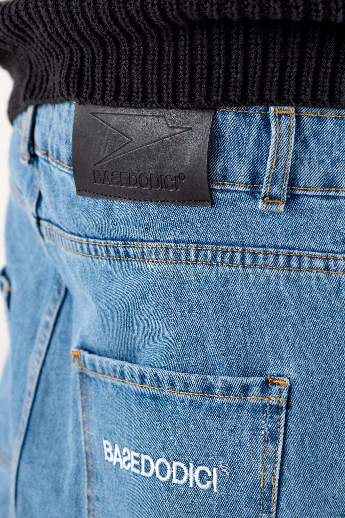 Carpenter Denim Pants “DE LA RUE À LA RUE” Light Blue - BASEDODICI®