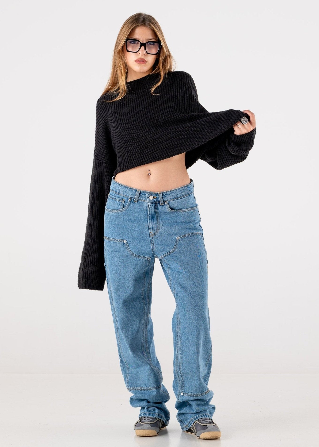 Carpenter Denim Pants “DE LA RUE À LA RUE” Light Blue - BASEDODICI®